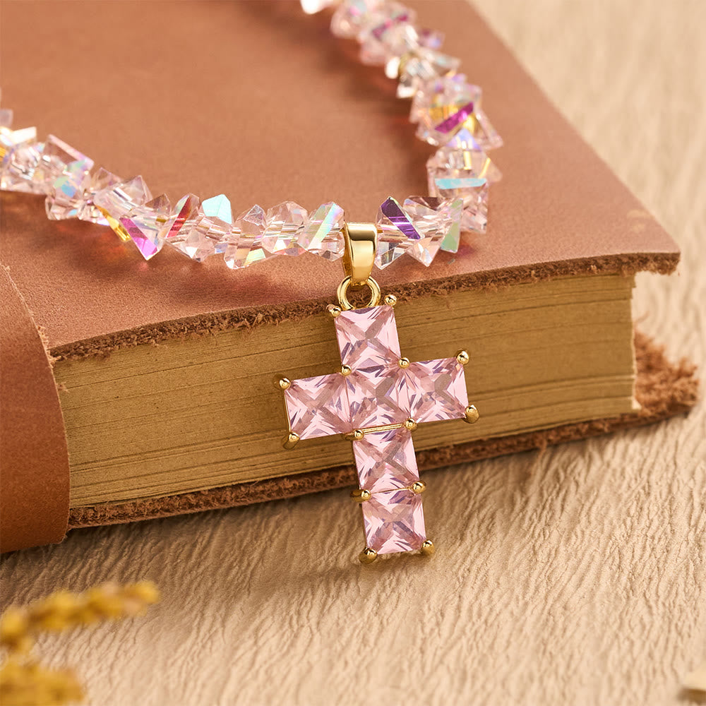 Christianartworkshop Faceted Crystal Bead Cross Charm Bracelet: Emblem of Sparkling Heavenly Blessing - image 9
