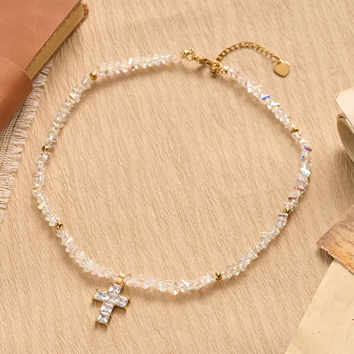 Christianartworkshop Faceted Crystal Bead Cross Charm Bracelet: Emblem of Sparkling Heavenly Blessing - image 18