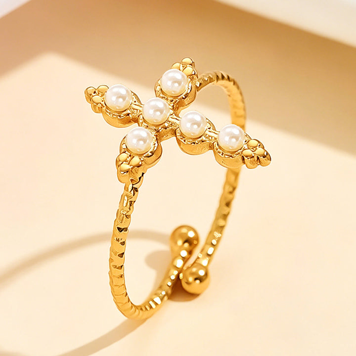 Christianartworkshop Twisted Band Adjustable Cross Stone Ring: Emblem of Radiant Heavenly Blessing - White(Suitable for US Sizes 6-9 ) - image 9