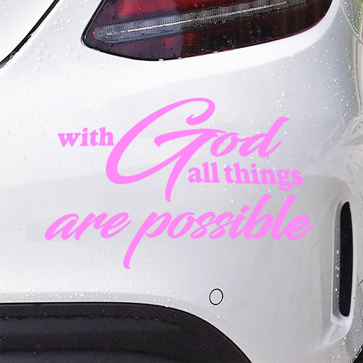 Christianartworkshop Cursive Scripture Promise Car Sticker: Emblem of Mighty Heavenly Possibility - image 6