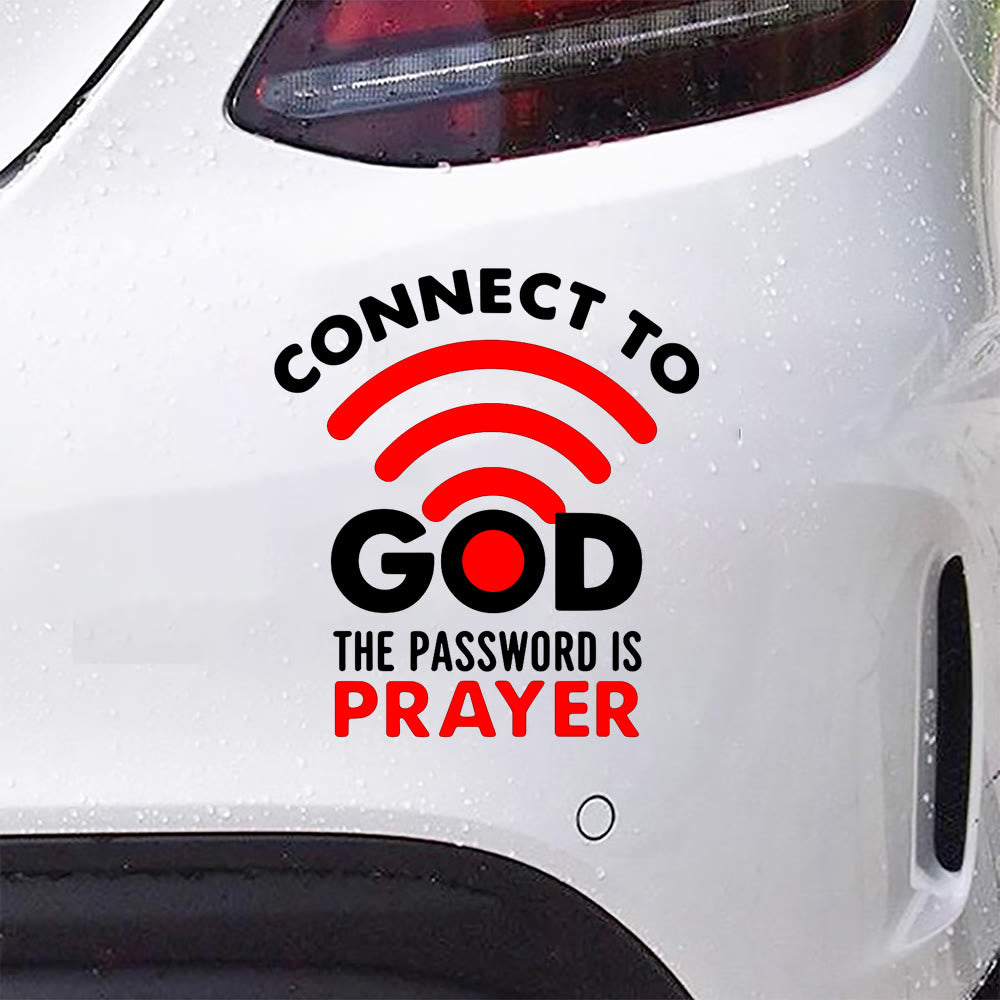 Christianartworkshop WiFi Symbol Prayer Connection Car Sticker: Emblem of Joyful Heavenly Communion - image 3