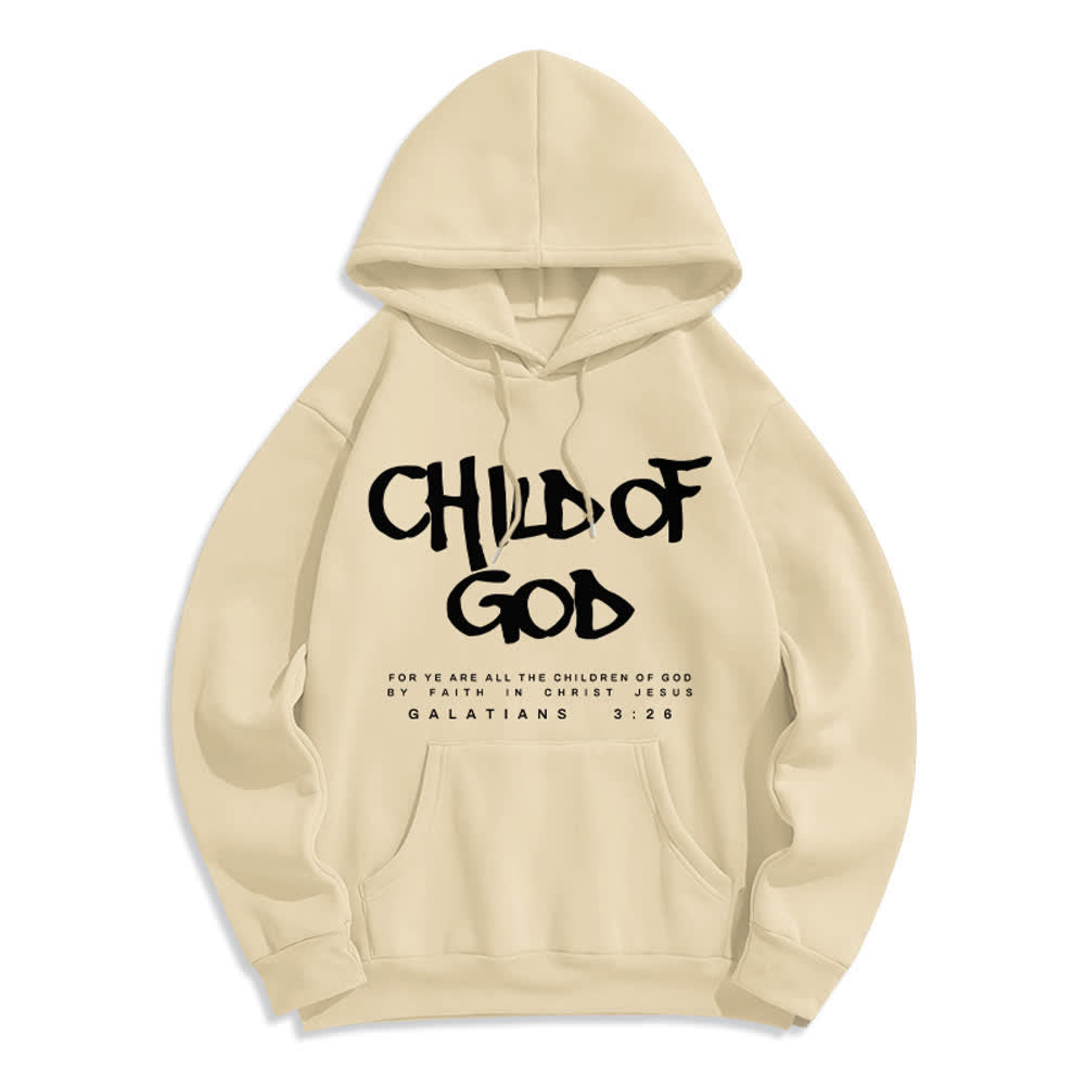 Christianartworkshop Child of God Galatians 3:26 Faith Fleece Lined Polyester Hoodie - Beige - 2XL - image 5