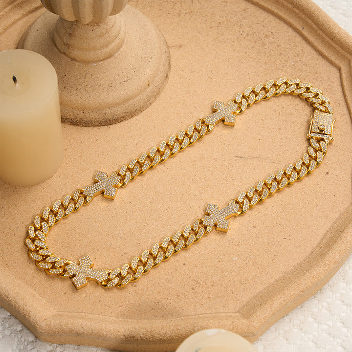 Christianartworkshop Iced Out Cuban Link Cross Necklace: Emblem of Bold Heavenly Fortitude - image 4