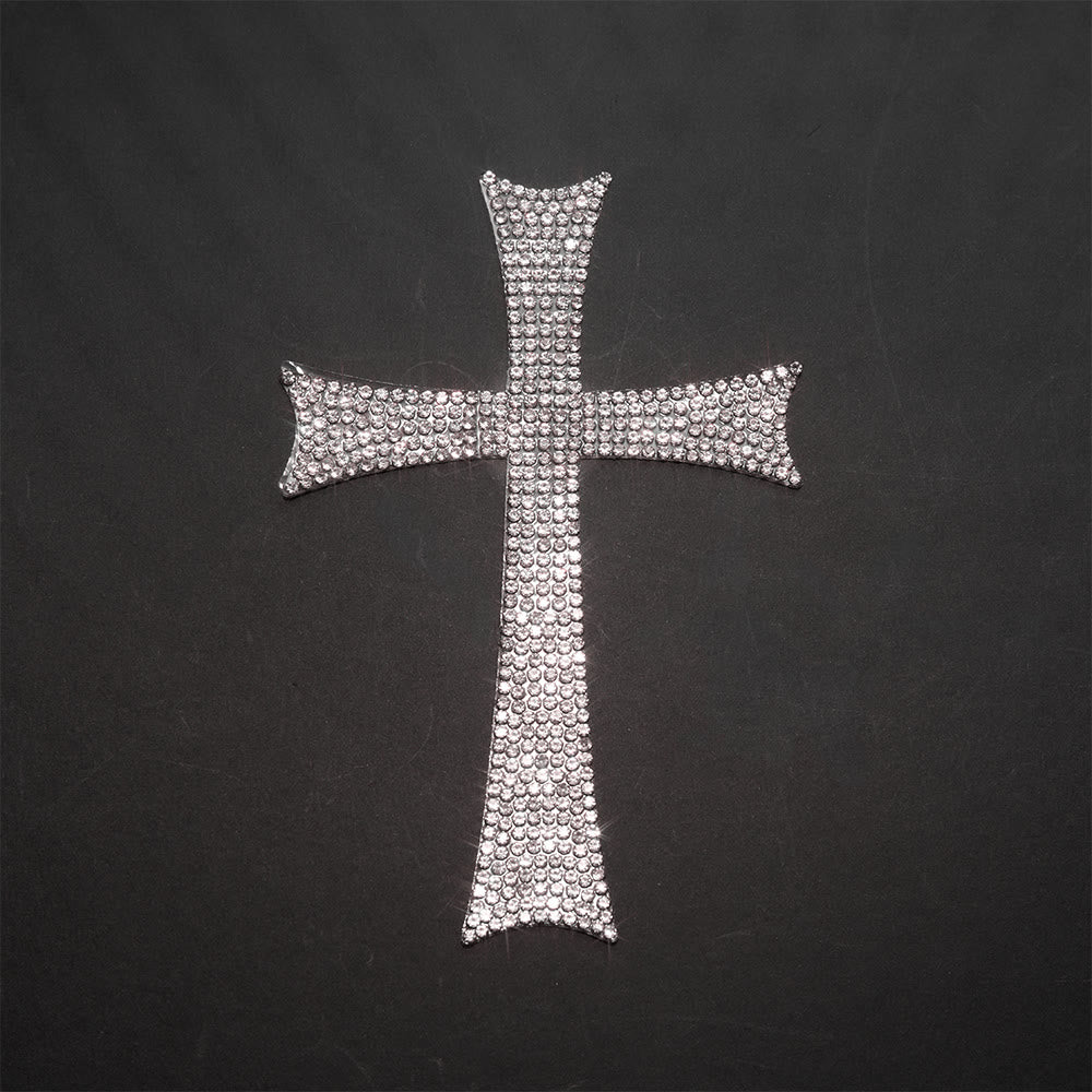 Christianartworkshop Bling Full Rhinestone Cross Car Sticker: Emblem of Steady Heavenly Road Protection - Set of 10 - image 1