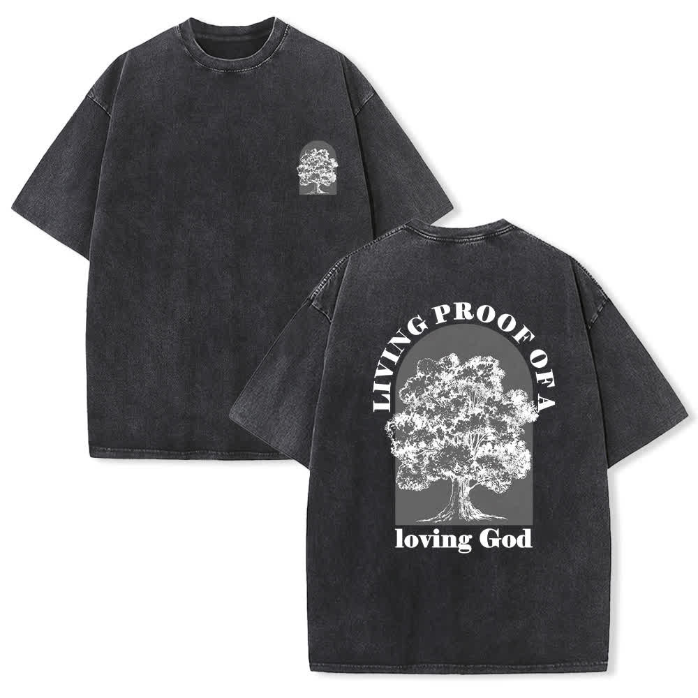 Christianartworkshop Living Proof Tree Oversized Washed T-Shirt - Black - 4XL - image 6