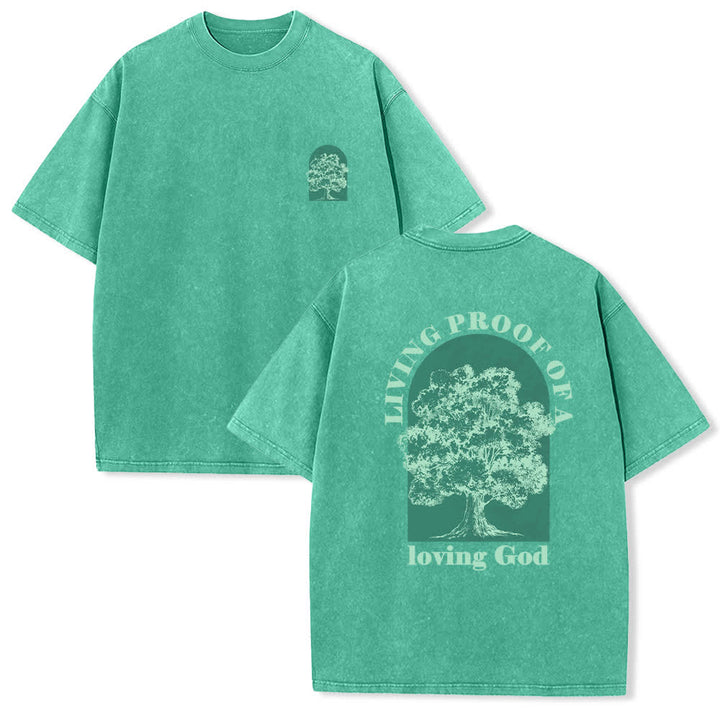 Christianartworkshop Living Proof Tree Oversized Washed T-Shirt - Green - 4XL - image 15