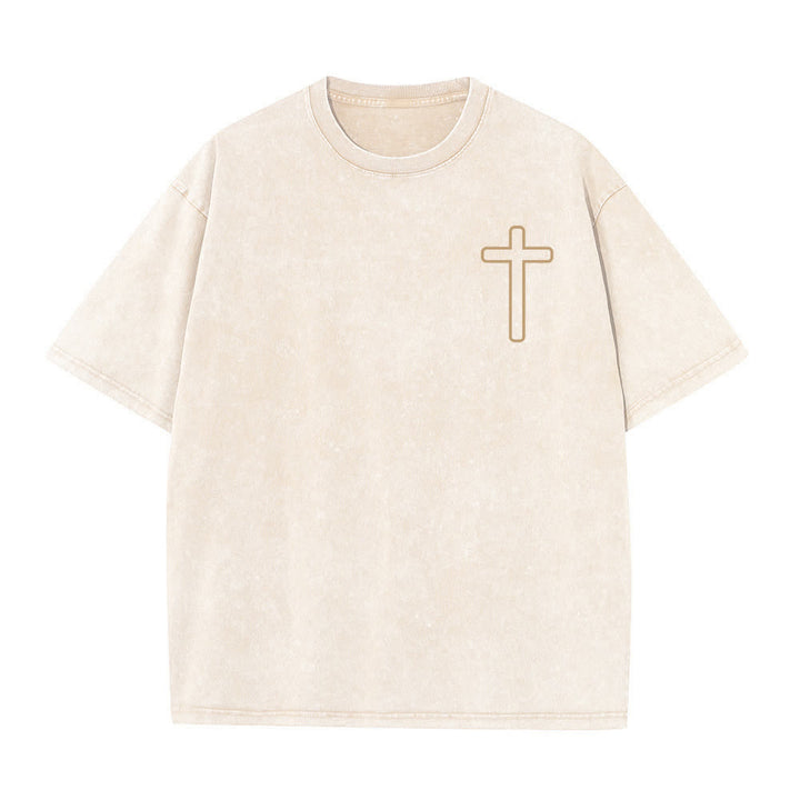 Christianartworkshop Jesus Is Cross Back Print Oversized Washed T-Shirt - image 8