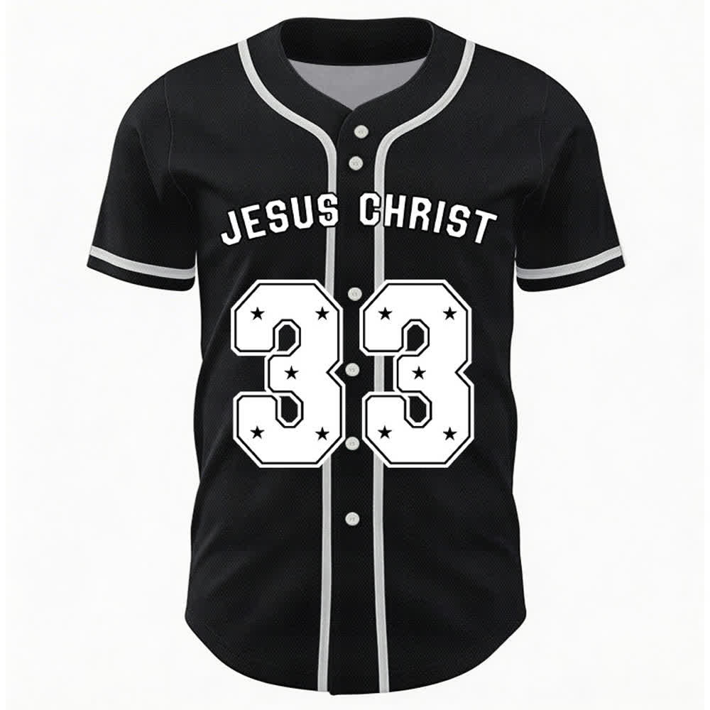 Christianartworkshop Jesus Christ 33 Light Blue Baseball Jersey - image 8