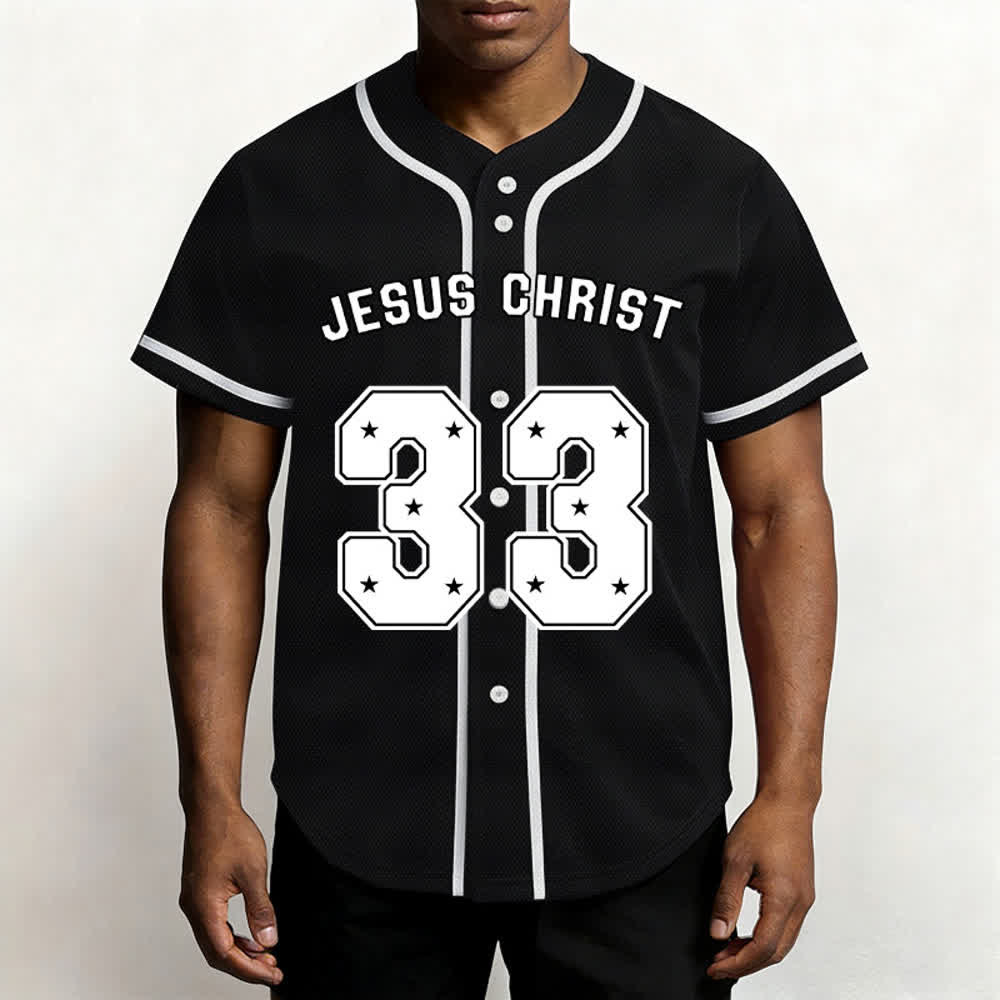 Christianartworkshop Jesus Christ 33 Light Blue Mesh Baseball Jersey - image 12