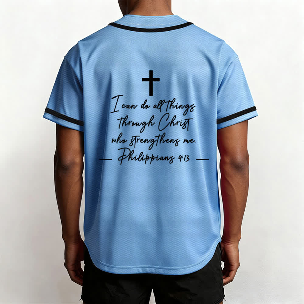 Christianartworkshop Jesus Christ 33 Light Blue Baseball Jersey - image 6