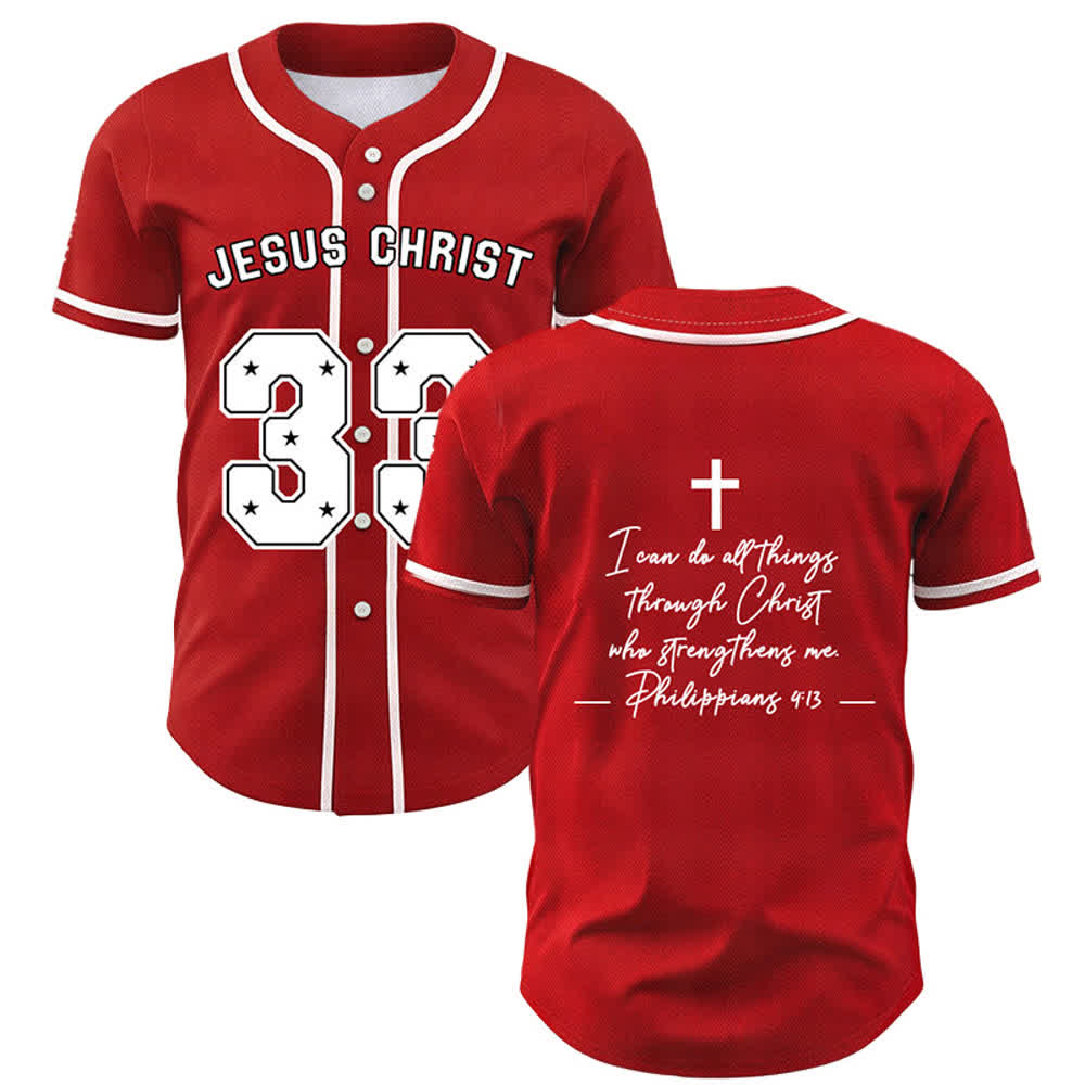 Christianartworkshop Jesus Christ 33 Light Blue Baseball Jersey - Red - 5XL - image 42
