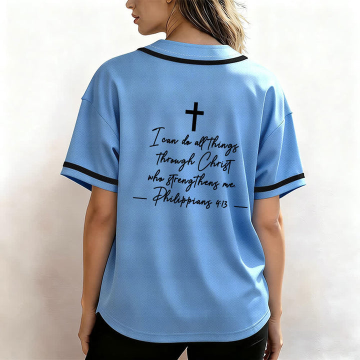 Christianartworkshop Jesus Christ 33 Light Blue Baseball Jersey - image 4