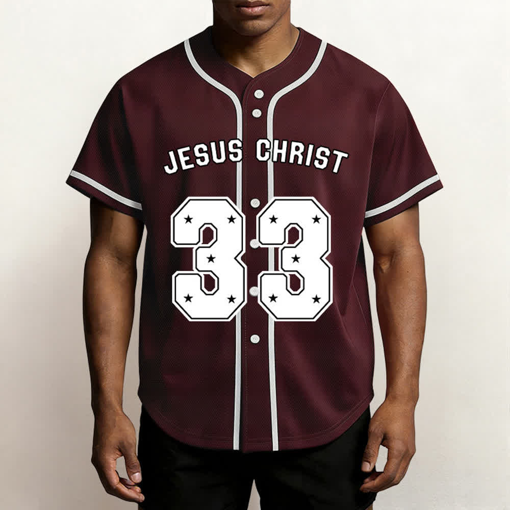 Christianartworkshop Jesus Christ 33 Light Blue Mesh Baseball Jersey - image 33