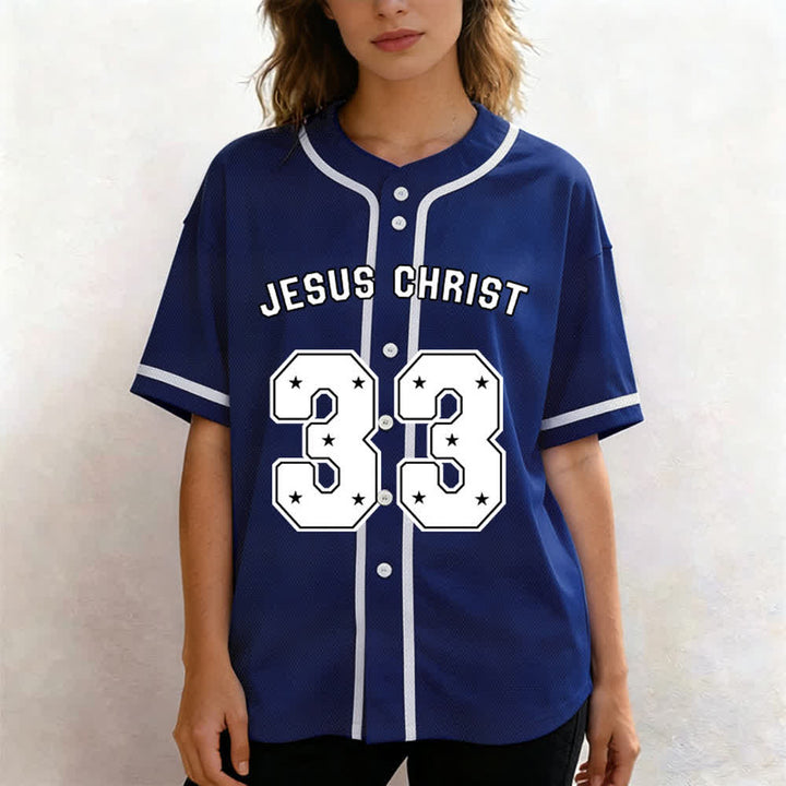Christianartworkshop Jesus Christ 33 Light Blue Mesh Baseball Jersey - image 52
