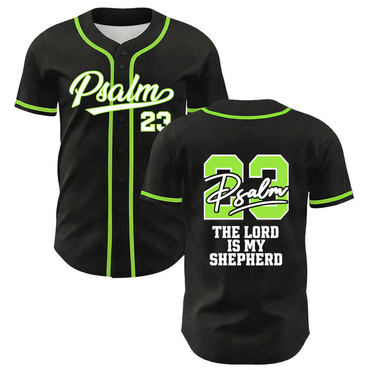 Christianartworkshop Psalm 23 Black Gold Statement Baseball Jersey - Green - 5XL - image 12