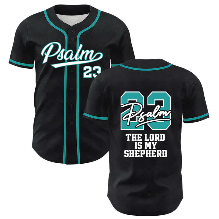 Christianartworkshop Psalm 23 Black Gold Statement Baseball Jersey - Lake Blue - 5XL - image 6