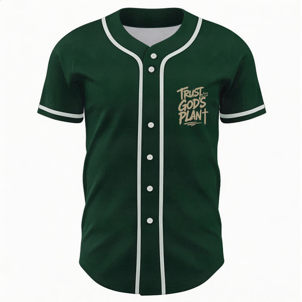 Christianartworkshop Trust God's Plan Mesh Button Up Baseball Jersey - image 16