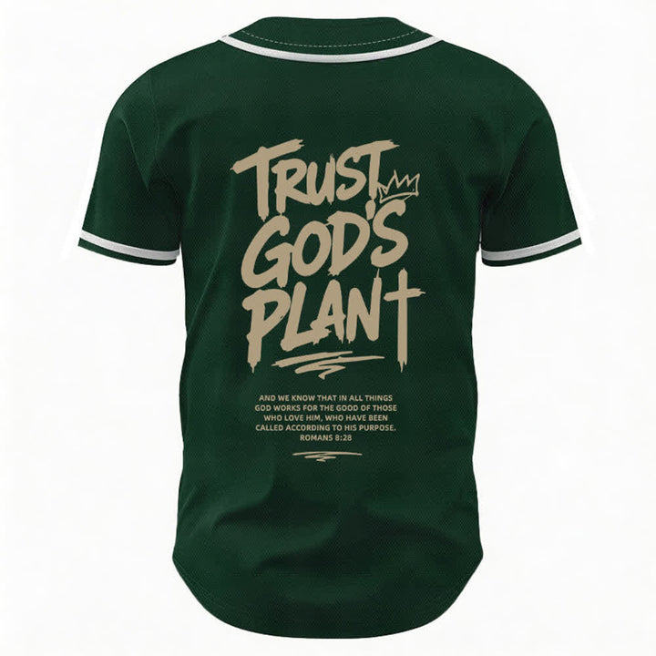 Christianartworkshop Trust God's Plan Button Up Baseball Jersey - image 15