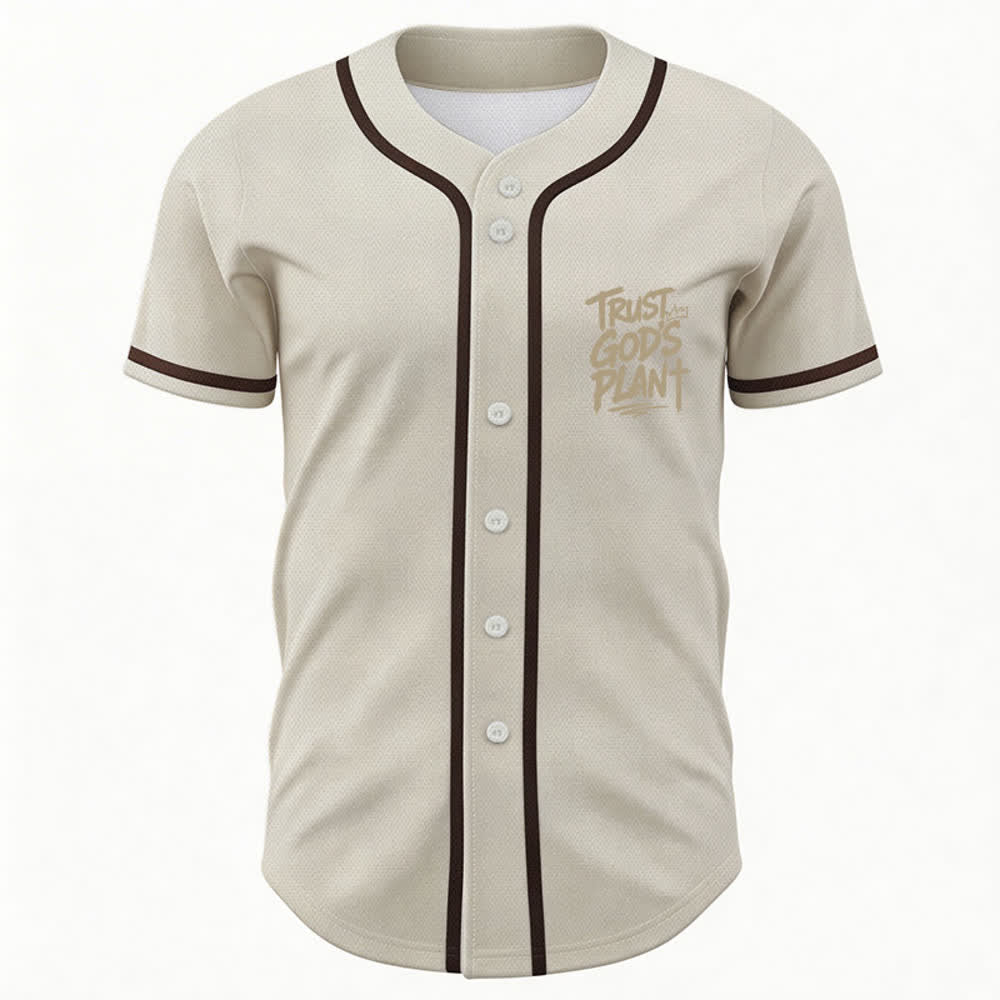 Christianartworkshop Trust God's Plan Mesh Button Up Baseball Jersey - image 23