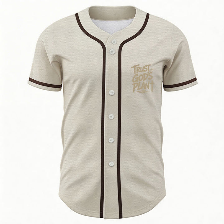 Christianartworkshop Trust God's Plan Mesh Button Up Baseball Jersey - image 23