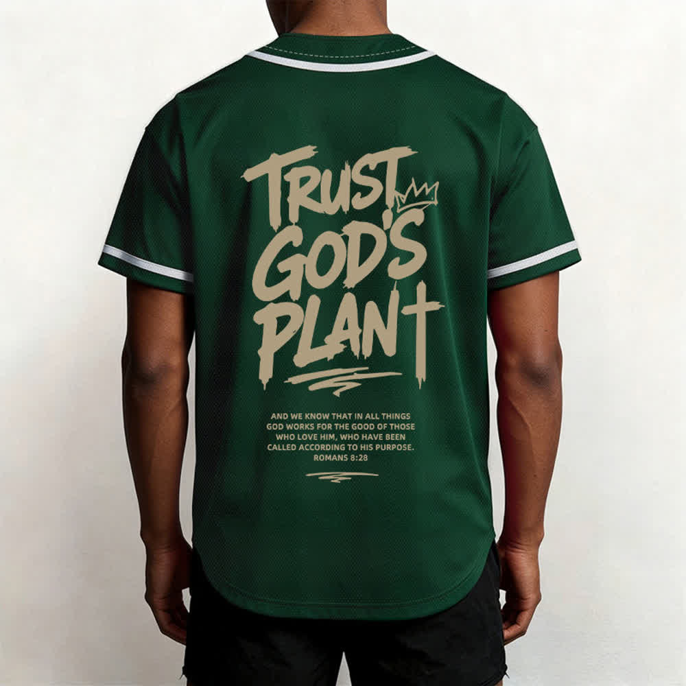 Christianartworkshop Trust God's Plan Button Up Baseball Jersey - image 19