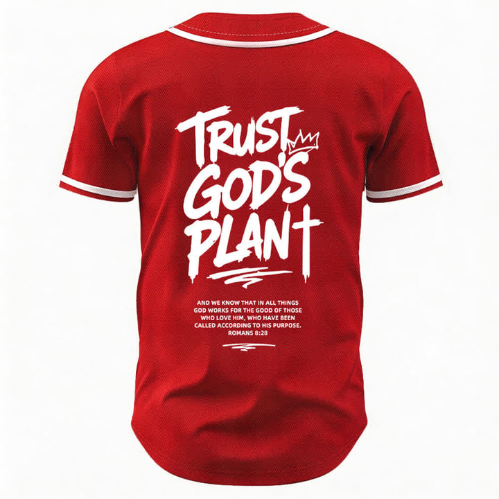 Christianartworkshop Trust God's Plan Button Up Baseball Jersey - image 43
