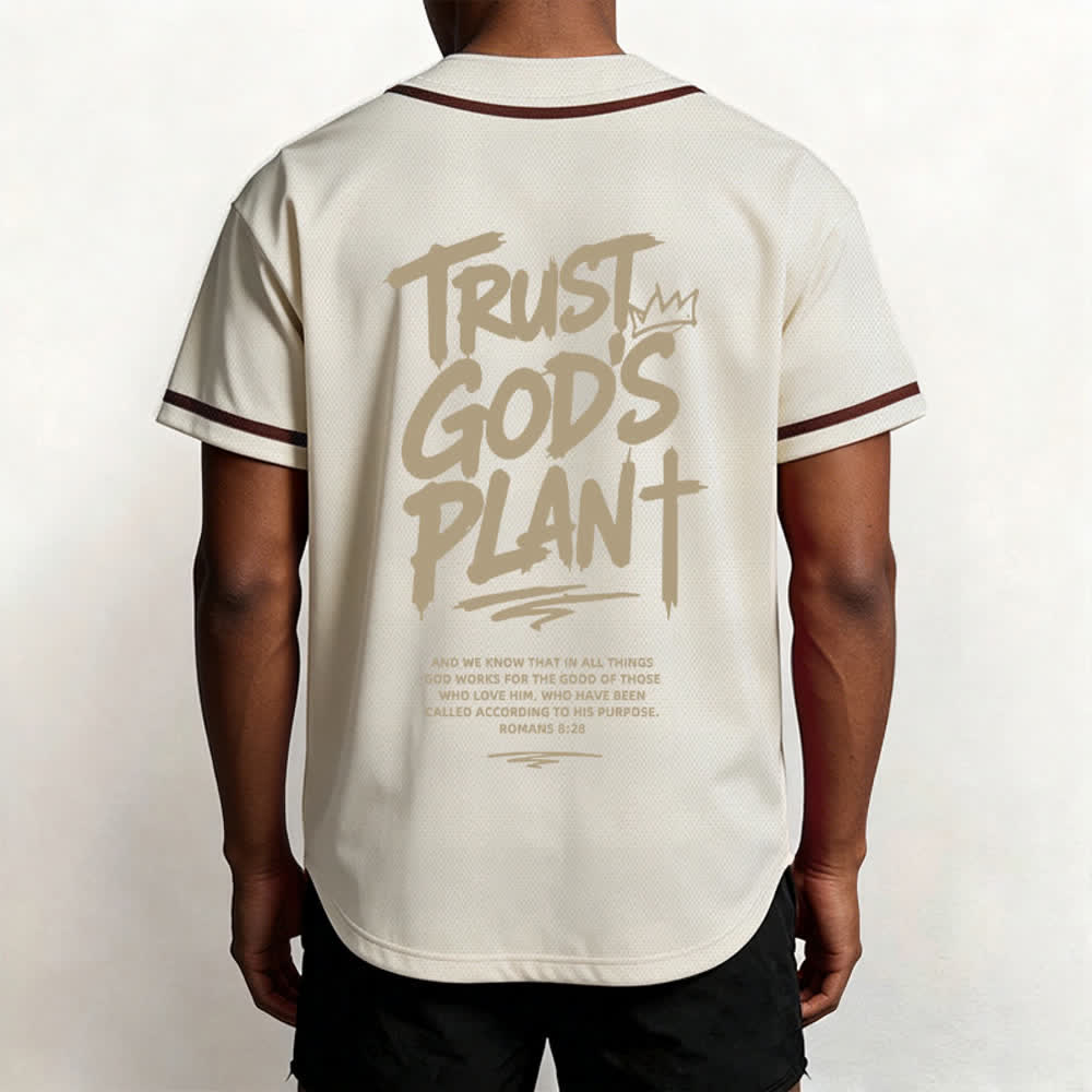Christianartworkshop Trust God's Plan Button Up Baseball Jersey - image 26