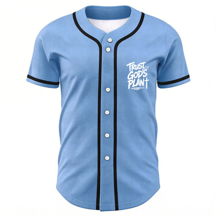 Christianartworkshop Trust God's Plan Button Up Baseball Jersey - image 51