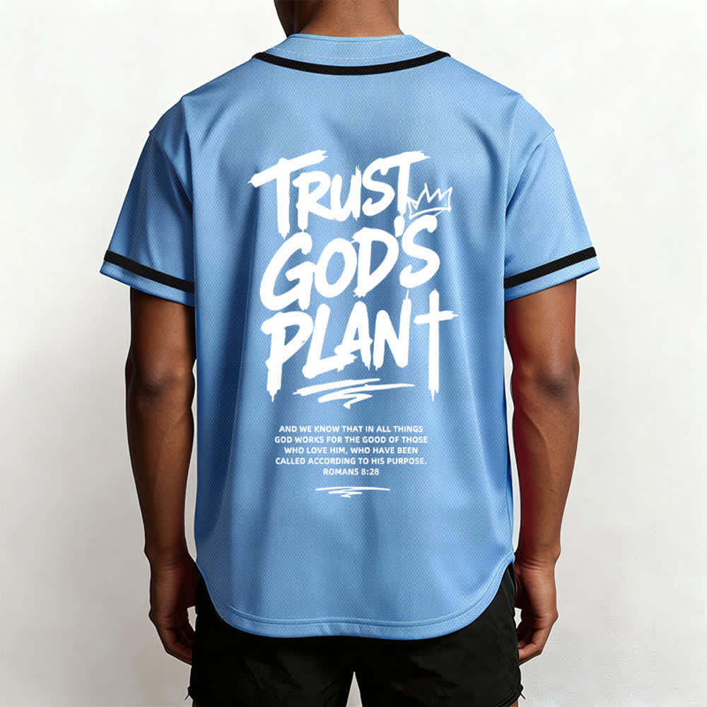 Christianartworkshop Trust God's Plan Button Up Baseball Jersey - image 54