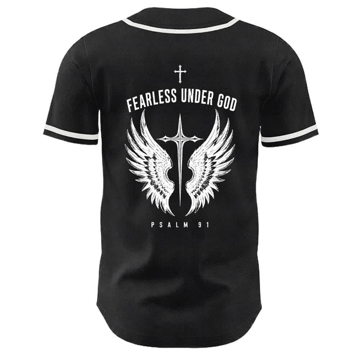 Christianartworkshop Psalm 91 Fearless Under God Baseball Jersey - image 1