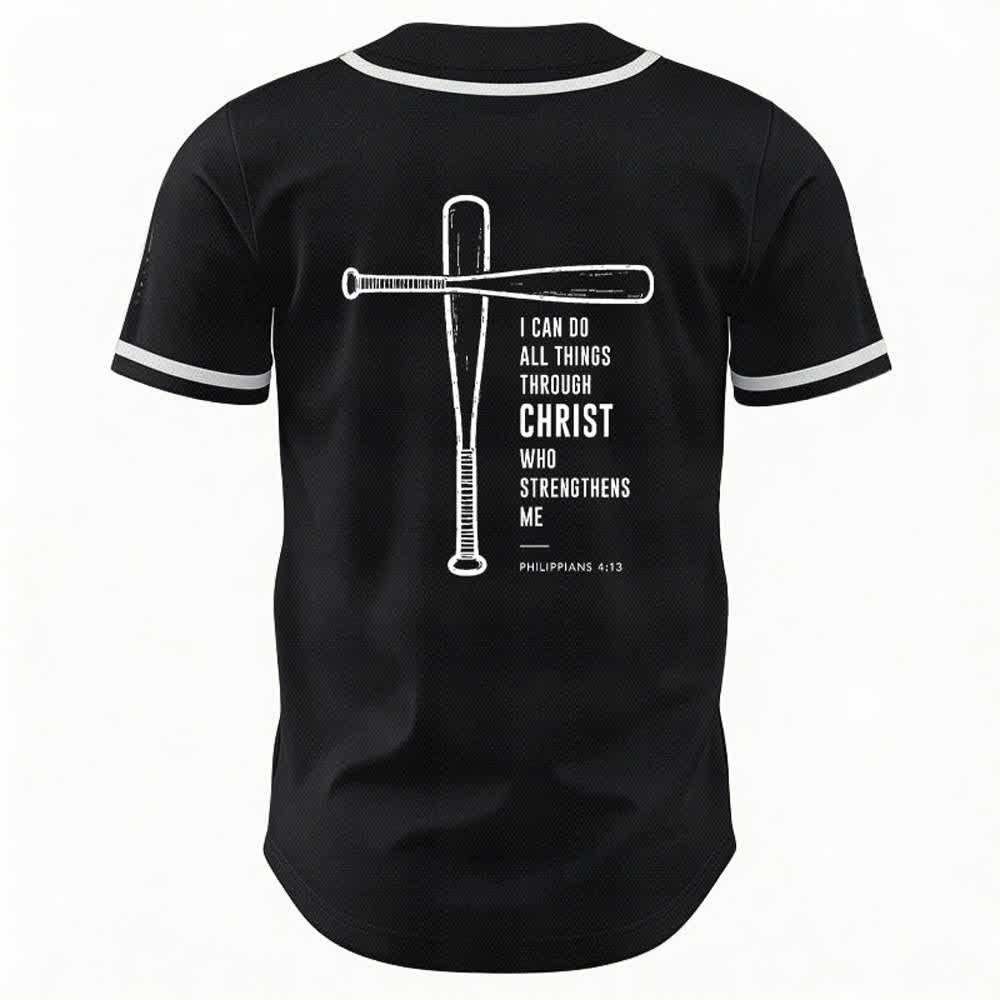 Christianartworkshop I CAN DO ALL THINGS THROUGH CHRIST Baseball Jersey - image 1