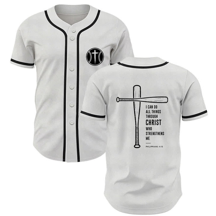 Christianartworkshop Black Mesh Verse Back Baseball Jersey - White - 5XL - image 7