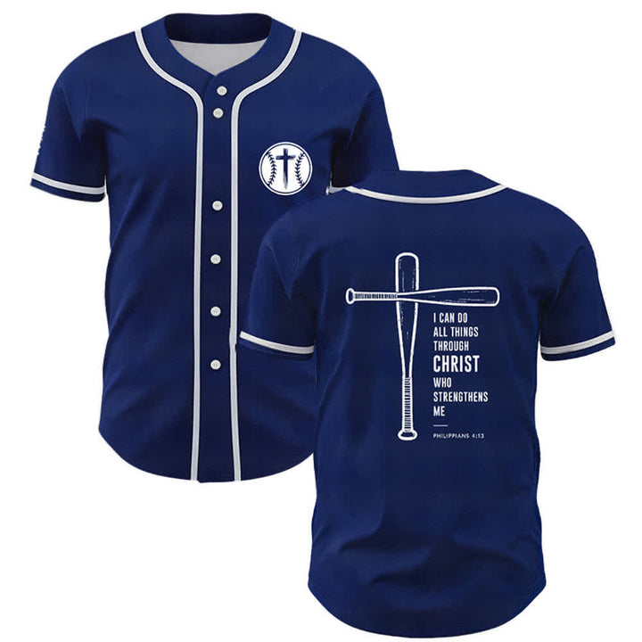 Christianartworkshop Black Mesh Verse Back Baseball Jersey - Navy Blue - 5XL - image 35