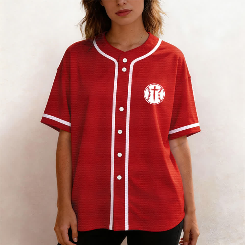 Christianartworkshop Black Mesh Verse Back Baseball Jersey - image 46