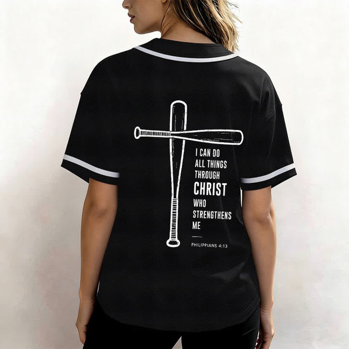 Christianartworkshop I CAN DO ALL THINGS THROUGH CHRIST Baseball Jersey - image 3