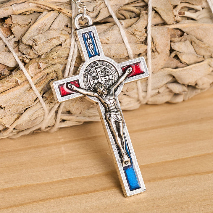 Christianartworkshop Faceted Crystal St. Benedict Rosary With Enamel Crucifix: Emblem of Solid Heavenly Shelter - image 6