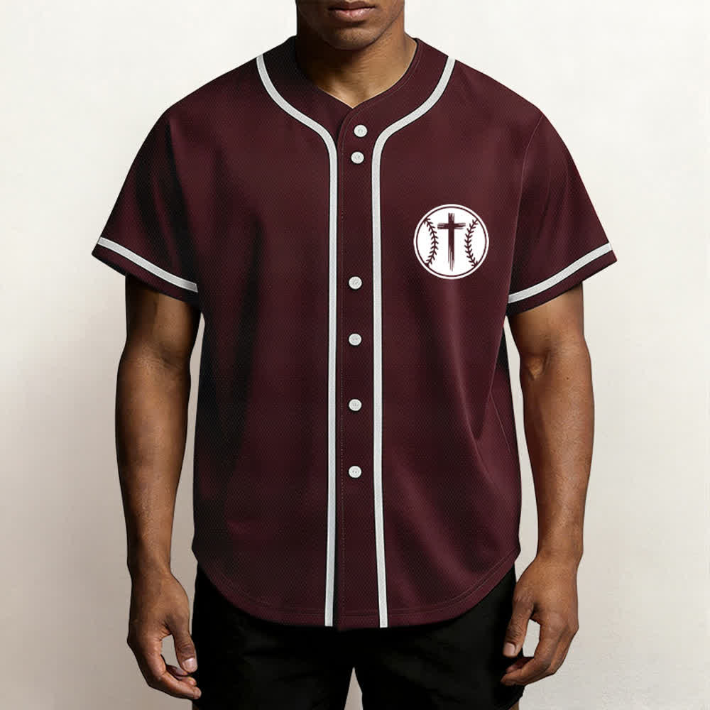 Christianartworkshop Black Mesh Verse Back Baseball Jersey - image 20