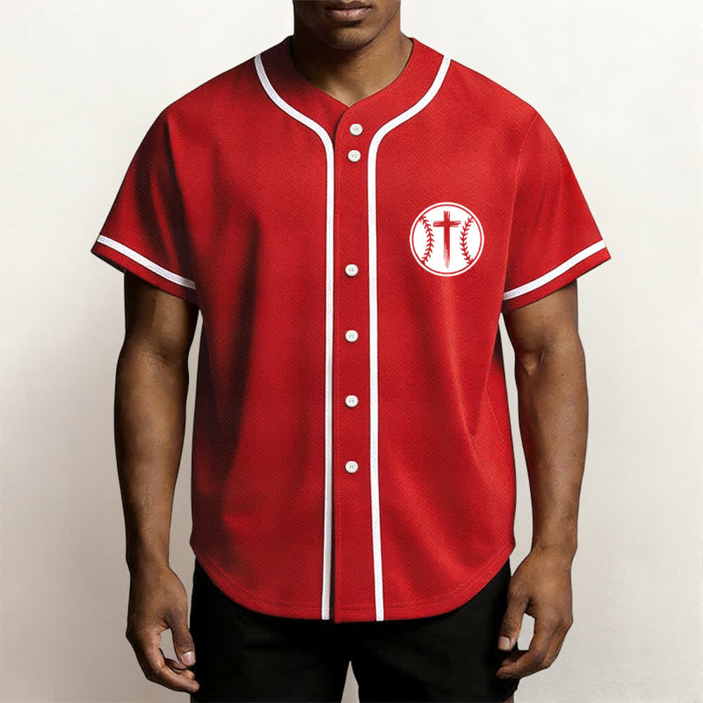 Christianartworkshop Black Mesh Verse Back Baseball Jersey - image 48
