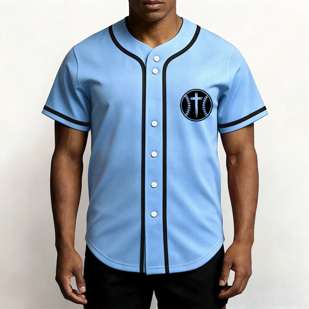 Christianartworkshop Black Mesh Verse Back Baseball Jersey - image 55