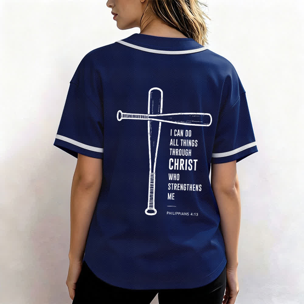 Christianartworkshop Black Mesh Verse Back Baseball Jersey - image 38
