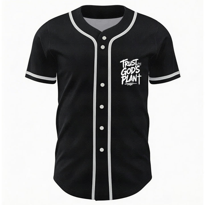 Christianartworkshop Trust God's Plan Button Up Baseball Jersey - image 2
