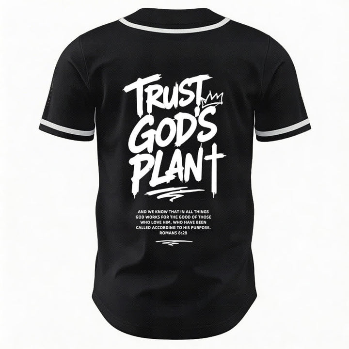 Christianartworkshop Trust God's Plan Button Up Baseball Jersey - image 1
