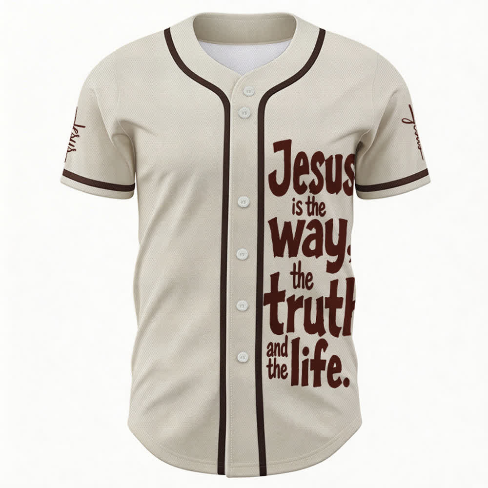 Christianartworkshop Jesus Is The Way Baseball Jersey - image 2