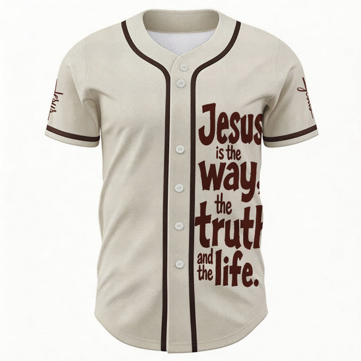 Christianartworkshop Jesus Is The Way Baseball Jersey - image 2