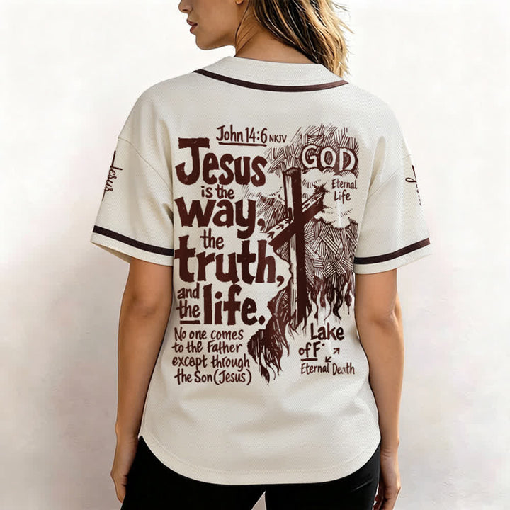 Christianartworkshop Jesus Is The Way Baseball Jersey - image 3