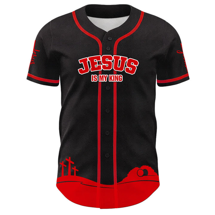 Christianartworkshop Jesus Is My King Personalized Mesh Baseball Jersey - image 17
