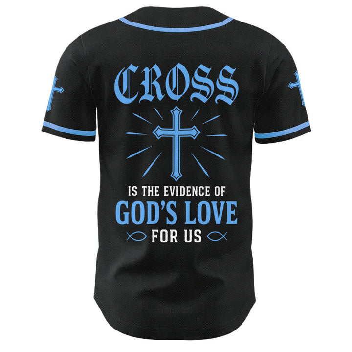 Christianartworkshop Jesus Cross Black Gold Button Up Baseball Jersey - image 16