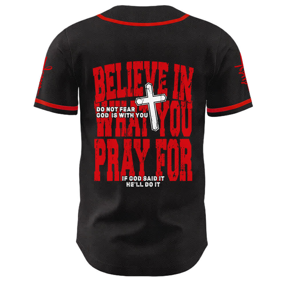 Christianartworkshop Jesus Black Red Button Up Baseball Jersey - image 1
