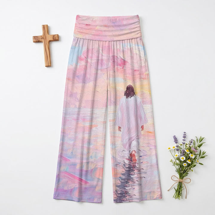 Christianartworkshop Watercolor Grace Foldover Women's Wide Leg Pants - US22,UK/AU26,EU54 - image 0