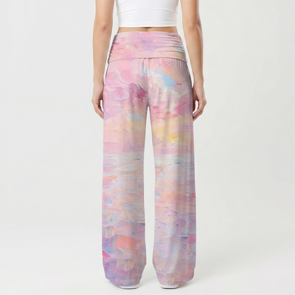 Christianartworkshop Watercolor Grace Foldover Women's Wide Leg Pants - image 2